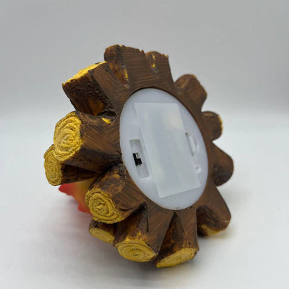 Modern Art Deco Battery Resin Simulated Firewood Flame LED Table Lamp Night Light For Bedroom