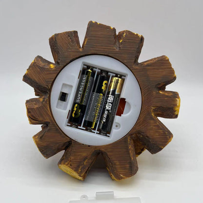 Modern Art Deco Battery Resin Simulated Firewood Flame LED Table Lamp Night Light For Bedroom