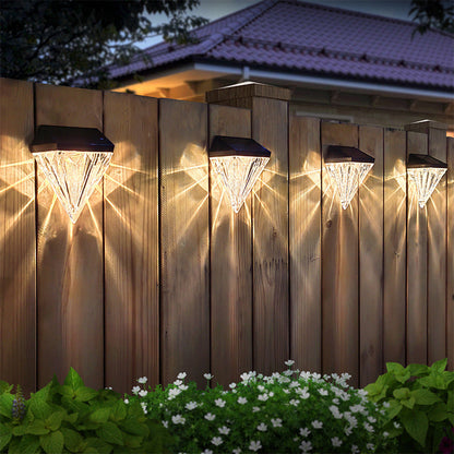 Modern Simplicity Solar Waterproof ABS And PS Diamond LED Outdoor Wall Sconce Lamp For Garden & Outdoor Patio