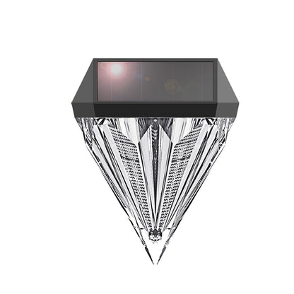 Modern Simplicity Solar Waterproof ABS And PS Diamond LED Outdoor Wall Sconce Lamp For Garden & Outdoor Patio