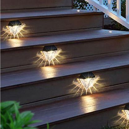 Modern Simplicity Solar Waterproof ABS And PS Diamond LED Outdoor Wall Sconce Lamp For Garden & Outdoor Patio