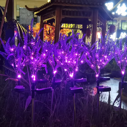 Modern Art Deco Solar Waterproof Stainless Steel PC & ABS Faux Lavender LED Outdoor Light Landscape Lighting For Garden & Outdoor Patio