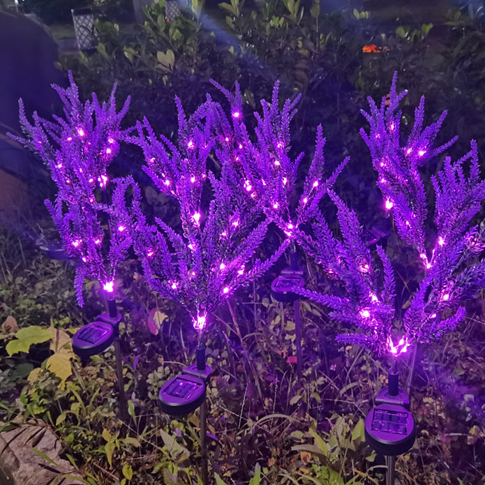 Modern Art Deco Solar Waterproof Stainless Steel PC & ABS Faux Lavender LED Outdoor Light Landscape Lighting For Garden & Outdoor Patio