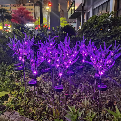 Modern Art Deco Solar Waterproof Stainless Steel PC & ABS Faux Lavender LED Outdoor Light Landscape Lighting For Garden & Outdoor Patio