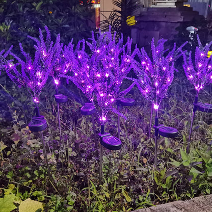 Modern Art Deco Solar Waterproof Stainless Steel PC & ABS Faux Lavender LED Outdoor Light Landscape Lighting For Garden & Outdoor Patio