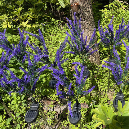 Modern Art Deco Solar Waterproof Stainless Steel PC & ABS Faux Lavender LED Outdoor Light Landscape Lighting For Garden & Outdoor Patio