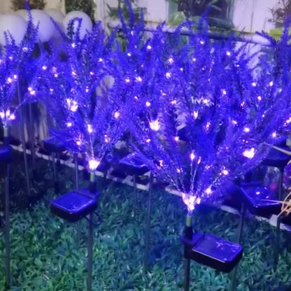 Modern Art Deco Solar Waterproof Stainless Steel PC & ABS Faux Lavender LED Outdoor Light Landscape Lighting For Garden & Outdoor Patio