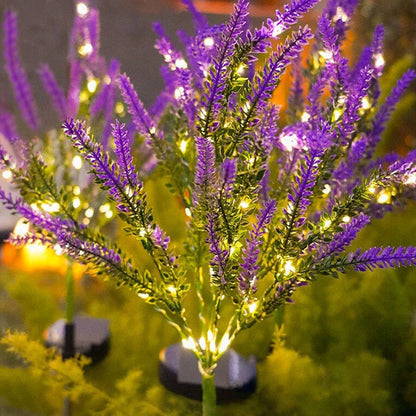 Modern Art Deco Solar Waterproof Stainless Steel PC & ABS Faux Lavender LED Outdoor Light Landscape Lighting For Garden & Outdoor Patio