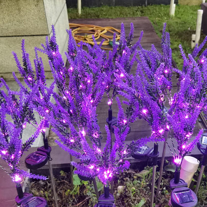 Modern Art Deco Solar Waterproof Stainless Steel PC & ABS Faux Lavender LED Outdoor Light Landscape Lighting For Garden & Outdoor Patio