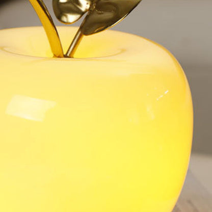 Contemporary Creative Battery Iron & Glass Apple-Shaped LED Table Lamp Night Light For Bedroom