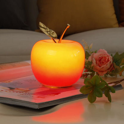 Contemporary Creative Battery Iron & Glass Apple-Shaped LED Table Lamp Night Light For Bedroom