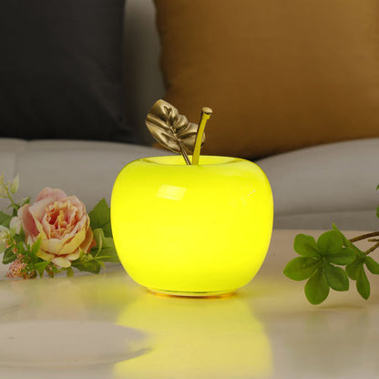Contemporary Creative Battery Iron & Glass Apple-Shaped LED Table Lamp Night Light For Bedroom