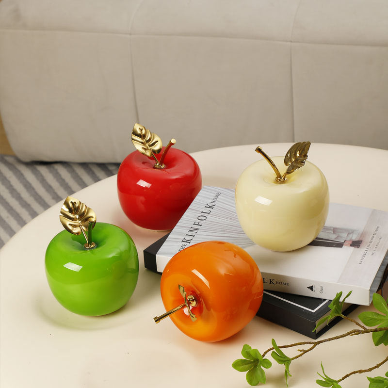 Contemporary Creative Battery Iron & Glass Apple-Shaped LED Table Lamp Night Light For Bedroom