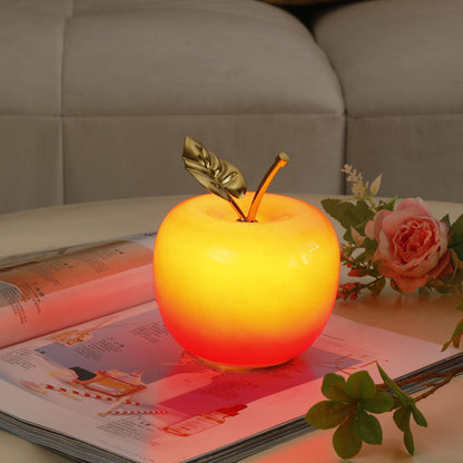 Contemporary Creative Battery Iron & Glass Apple-Shaped LED Table Lamp Night Light For Bedroom