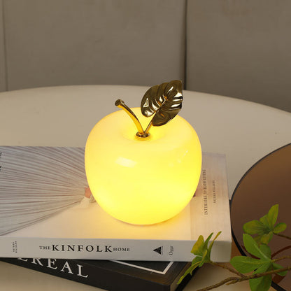Contemporary Creative Battery Iron & Glass Apple-Shaped LED Table Lamp Night Light For Bedroom