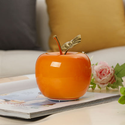 Contemporary Creative Battery Iron & Glass Apple-Shaped LED Table Lamp Night Light For Bedroom