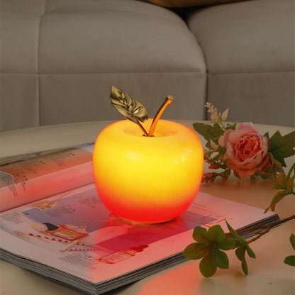 Contemporary Creative Battery Iron & Glass Apple-Shaped LED Table Lamp Night Light For Bedroom