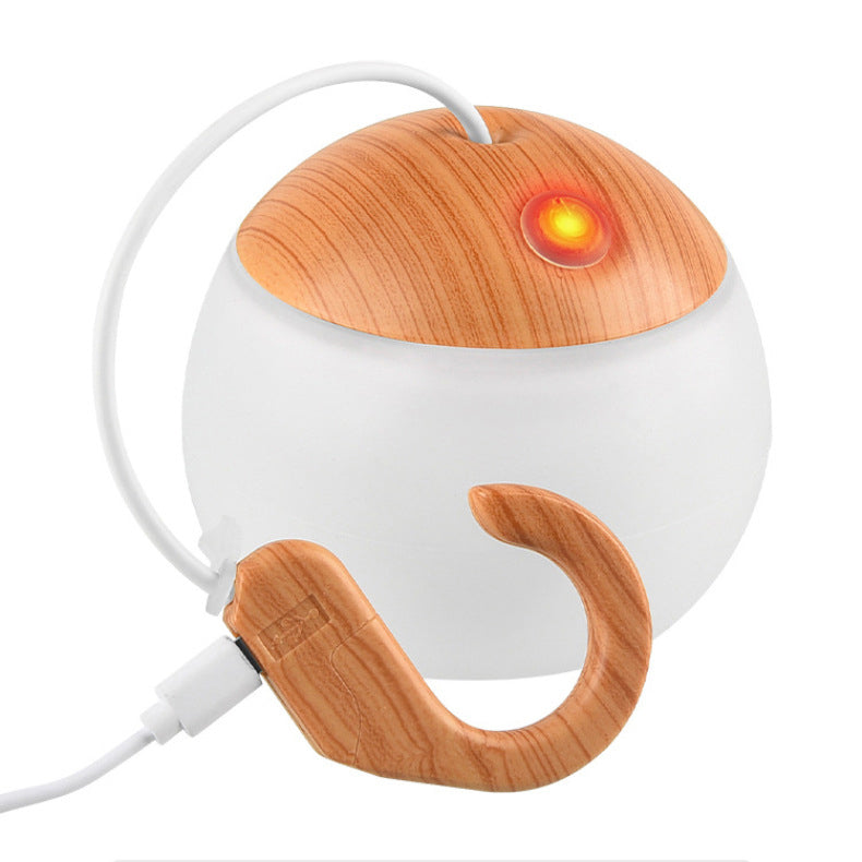 Contemporary Nordic Rechargeable Waterproof ABS & TPR Woodgrain Semi-Circular Lantern-Style LED Camping Outdoor Light For Outdoor Patio