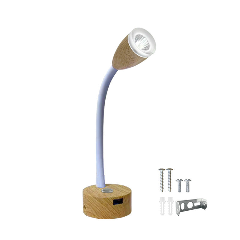 مصباح حائطي عصري للقراءة LED من الألومنيوم بتصميم عنق الإوزة بتصميم نورديك لوضعه بجانب السرير