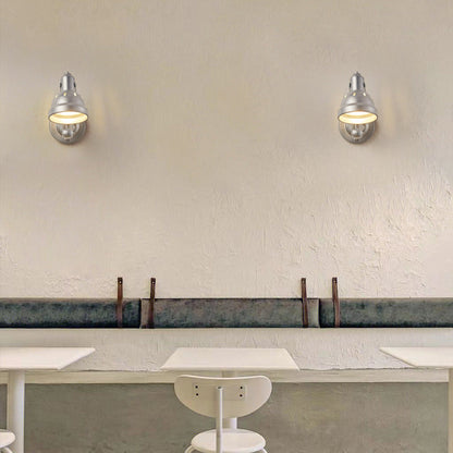 Contemporary Industrial Aluminum & Iron Half-Dome Adjustable 1-Light Wall Sconce Lamp For Hallway & Dining Room