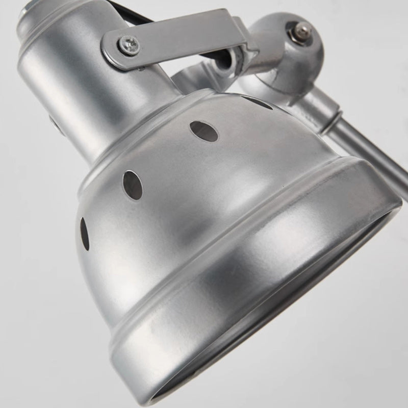 Contemporary Industrial Aluminum & Iron Half-Dome Adjustable 1-Light Wall Sconce Lamp For Hallway & Dining Room