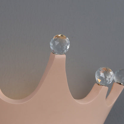 Contemporary Creative Kids Resin Crystal Crown LED Wall Sconce Lamp For Bedside