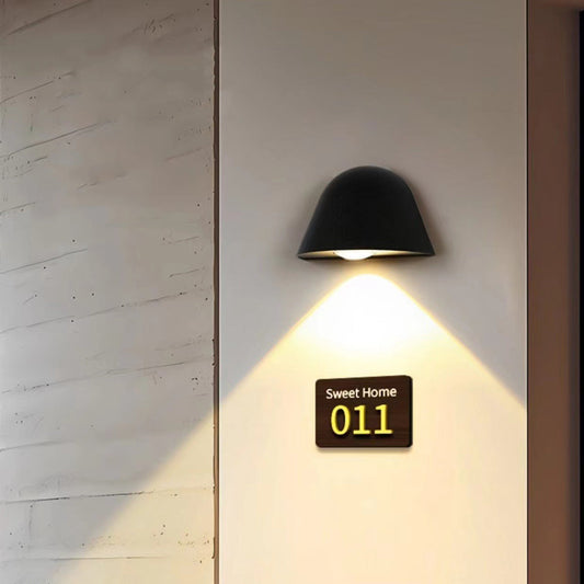 Contemporary Nordic Waterproof Aluminum Doorbell-Inspired LED Wall Sconce Lamp For Outdoor Patio