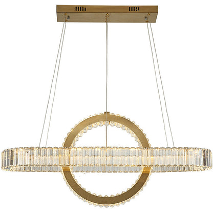 Modern Luxury Stainless Steel Crystal Oval Circle LED Chandelier For Dining Room And Living Room