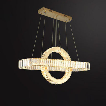 Modern Luxury Stainless Steel Crystal Oval Circle LED Chandelier For Dining Room And Living Room