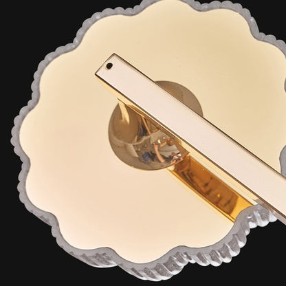 Modern Luxury Aluminum Acrylic Frosted Floral LED Semi-Flush Mount Ceiling Light For Living Room And Bedroom