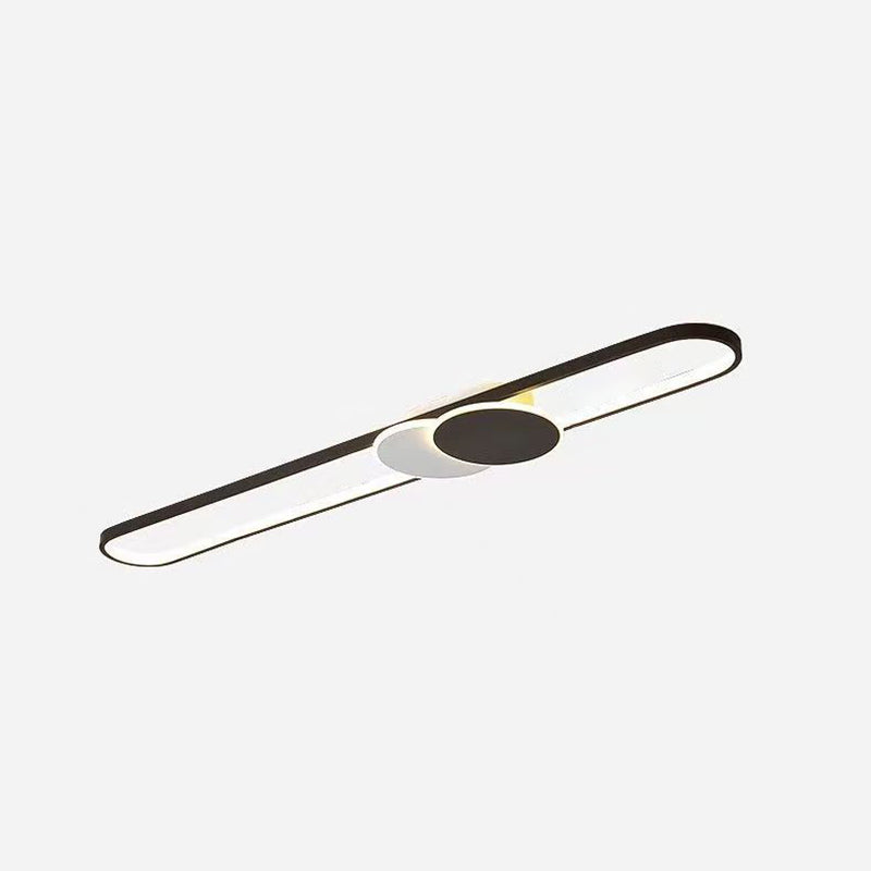 Modern Minimalist Aluminum Iron Acrylic Oval Strip LED Flush Mount Ceiling Light For Hallway