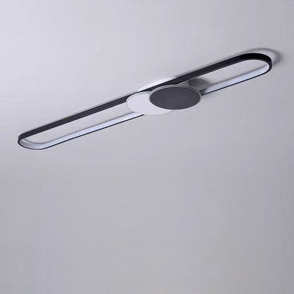 Modern Minimalist Aluminum Iron Acrylic Oval Strip LED Flush Mount Ceiling Light For Hallway