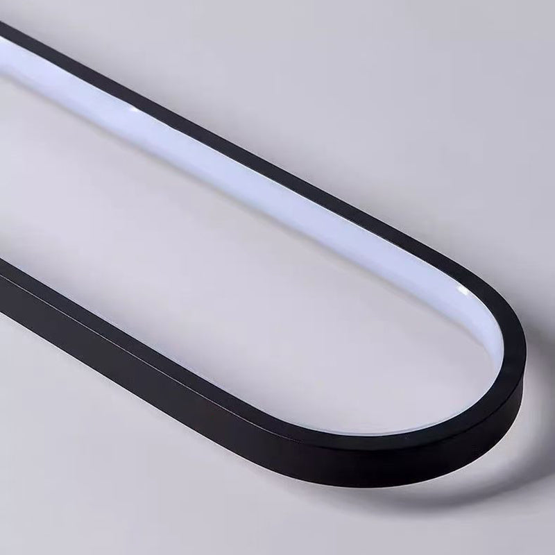 Modern Minimalist Aluminum Iron Acrylic Oval Strip LED Flush Mount Ceiling Light For Hallway
