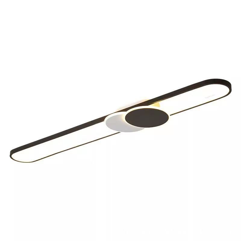 Modern Minimalist Aluminum Iron Acrylic Oval Strip LED Flush Mount Ceiling Light For Hallway