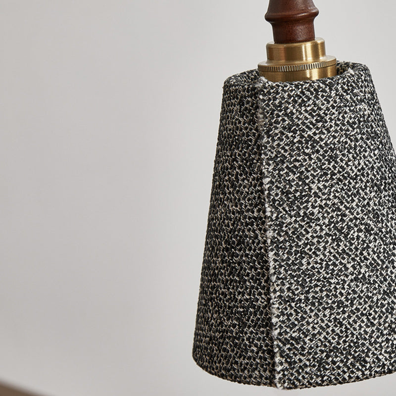 Traditional French Fabric Wood Handmade Cylinder 1-Light Pendant Light For Bedside & Dining Room