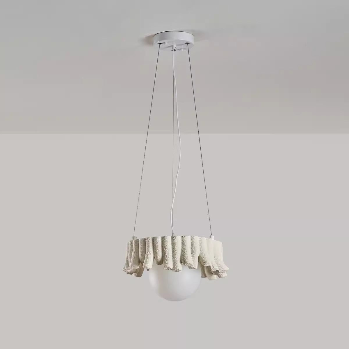 Traditional Rustic Resin Fiberglass Iron PE Branch Ball 1-Light Chandelier For Dining Room