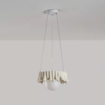 Traditional Rustic Resin Fiberglass Iron PE Branch Ball 1-Light Chandelier For Dining Room