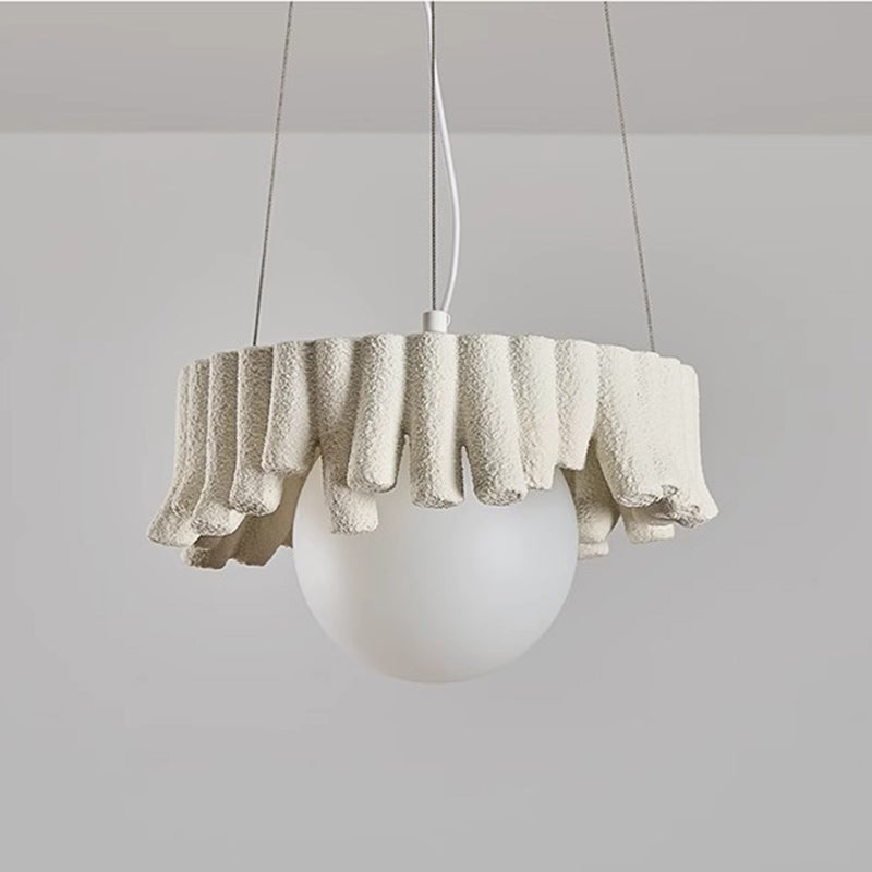 Traditional Rustic Resin Fiberglass Iron PE Branch Ball 1-Light Chandelier For Dining Room