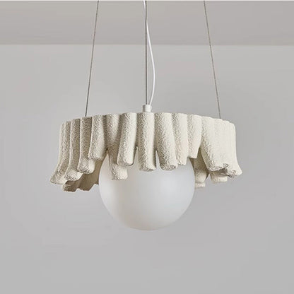 Traditional Rustic Resin Fiberglass Iron PE Branch Ball 1-Light Chandelier For Dining Room