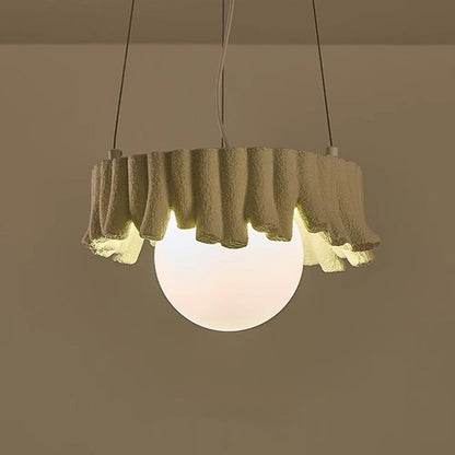 Traditional Rustic Resin Fiberglass Iron PE Branch Ball 1-Light Chandelier For Dining Room