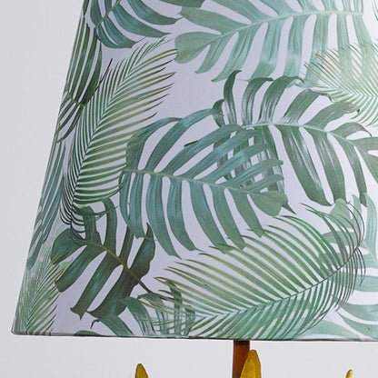 Contemporary Creative Round Bird Base Fabric Resin 1-Light Table Lamp For Bedroom