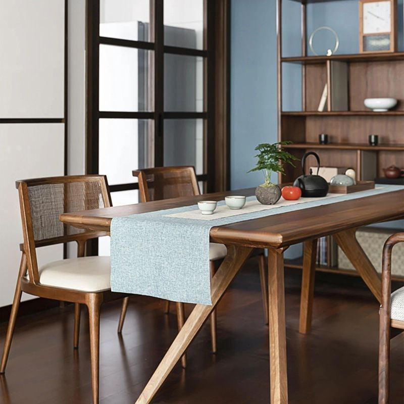 Traditional Vintage Microfiber Leather, Wood & Rattan Curved Dining Chair For Dining Room, Living Room And Bedroom