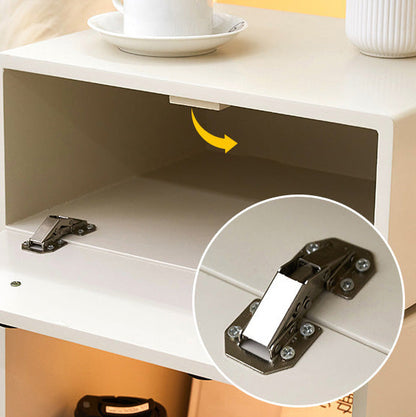 Contemporary Creative Solid Wood Metal Robot-Shaped Square Side Table With 2 Storage For Bedroom & Living Room