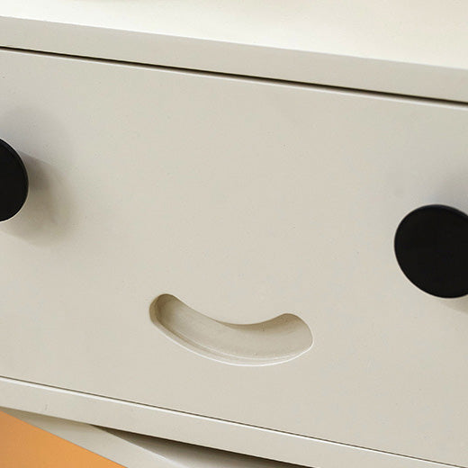 Contemporary Creative Solid Wood Metal Robot-Shaped Square Side Table With 2 Storage For Bedroom & Living Room