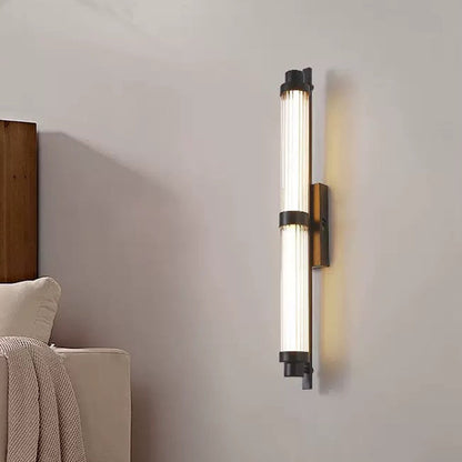 مصباح حائط LED مستطيل الشكل مصنوع من الحديد والزجاج بتصميم عصري بسيط لغرفة المعيشة