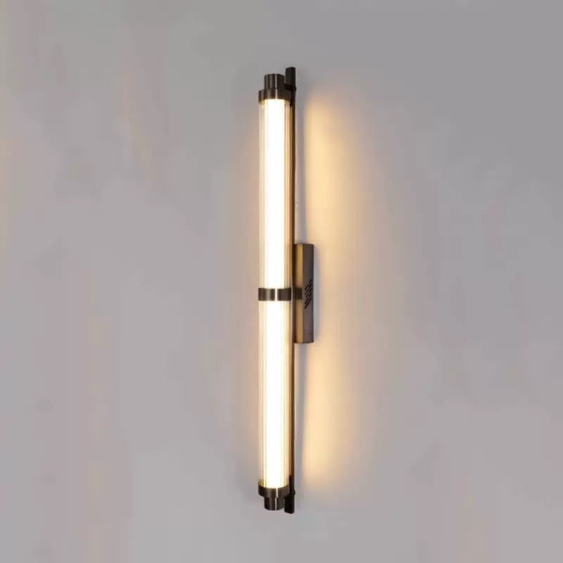 مصباح حائط LED مستطيل الشكل مصنوع من الحديد والزجاج بتصميم عصري بسيط لغرفة المعيشة