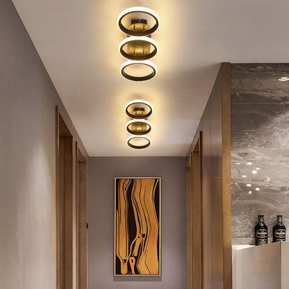 Contemporary Nordic Round Iron Plastic LED Semi-Flush Mount Ceiling Light For Living Room