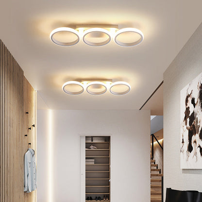 Contemporary Nordic Round Iron Plastic LED Semi-Flush Mount Ceiling Light For Living Room
