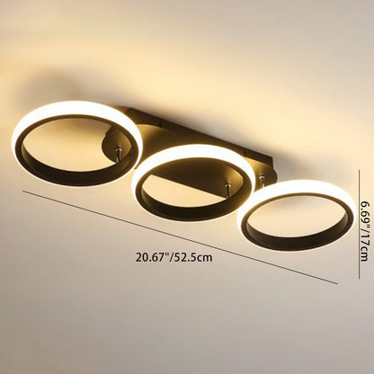 Contemporary Nordic Round Iron Plastic LED Semi-Flush Mount Ceiling Light For Living Room