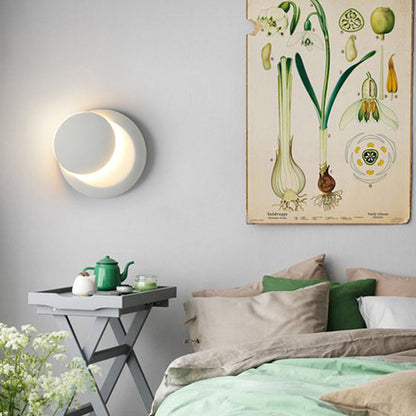 Modern Minimalist Round Acrylic Iron LED Wall Sconce Lamp For Living Room